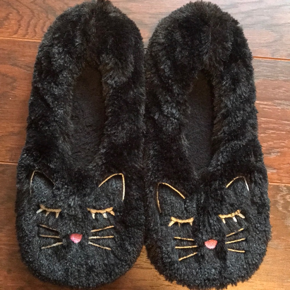 NEW Black Cat Slippers